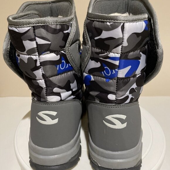 Hobibear Snow Boots Kids Blue Camo Waterproof Outdoor Winter Youth 5, EU-37 - Picture 5 of 10